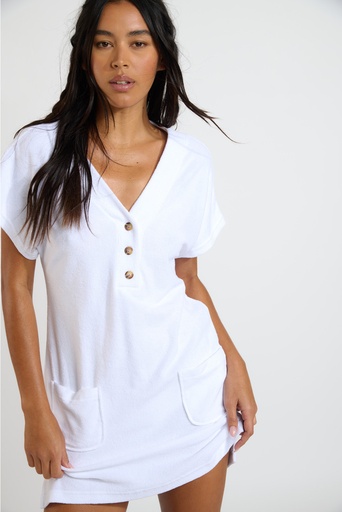 Robe de plage BANANA MOON "Lila Seasponge" - Blanc LLD10