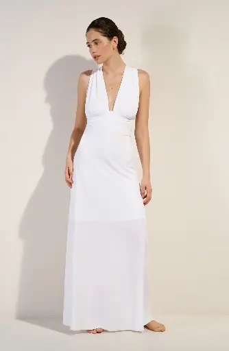 Robe de plage longue PAIN DE SUCRE "Reena 45" - Blanc 