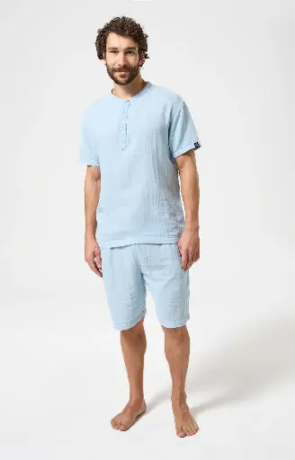 Pyjama short homme ARTHUR COG - Bleu Ciel GAZEE26