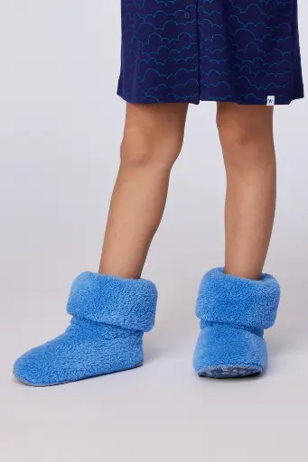 Pantoufles botte en polar WOODY 252-10-BOO-M - Bleu 863