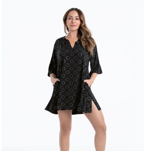 Robe de plage ANITA ROSA FAIA "Manihi" M6 8159 - Noir 001