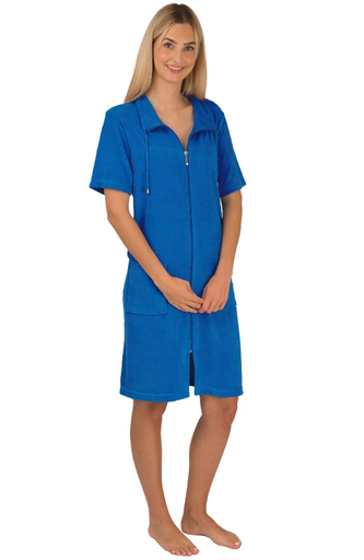 Peignoir dame éponge à tirette WEWO 033 - Bleu Roi