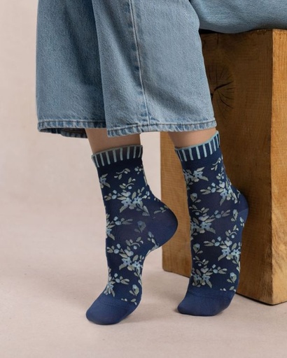 Chaussettes Dame BLEU FORET "Fil d'Ecosse Liberty Amiral" FBU6600 - Bleu LZ4