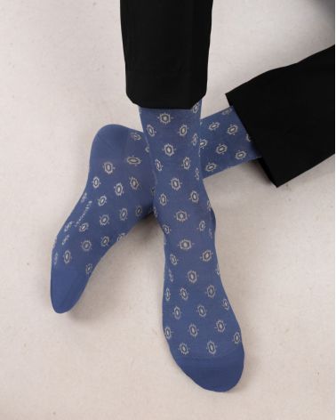 Chaussettes Homme Fines BLEU FORET "Fil d'Ecosse Soleil" HBU7120 - Bleu LF1