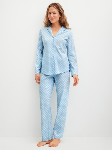 Pyjama long dame CALIDA "Lovely Nights" 46954 - Cascade Blue 545