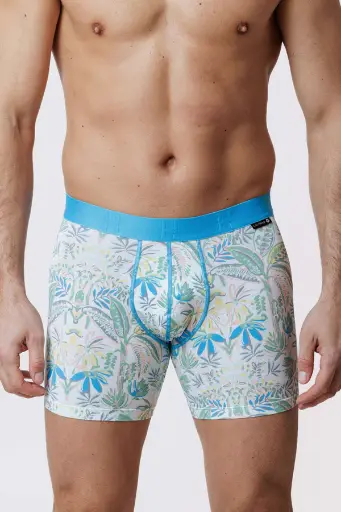 Boxer homme modal avec maintien intérieur LOIC HENRY "Graphic" KBC302C - Jungle Joy