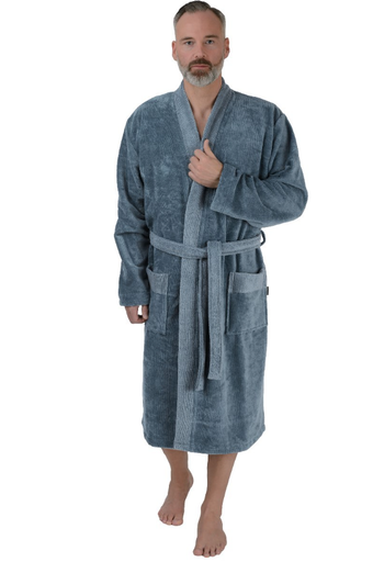 Peignoir homme éponge WEWO 1022 - Bleu Fumé