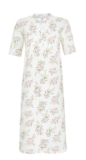 Chemise de nuit avec patte de boutonnage coton RINGELLA "Magie des Fleurs" 6211071 - Blanc 100