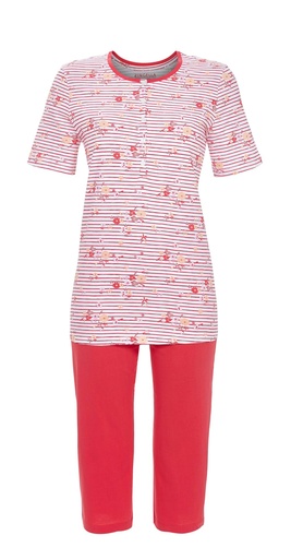 Pyjama dame 3/4 100% coton RINGELLA "Facteur de bien-être" 6211242 - Campari 330