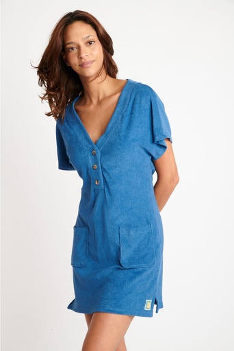 Robe de plage BANANA MOON "Lilas Seasponge" - Cobalt LLD46