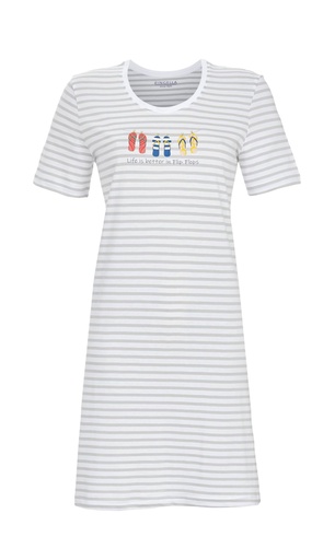 Chemise de nuit 100% coton RINGELLA "La vie est plus belle en tongs" 6211044 - Nuage d'Argent 946