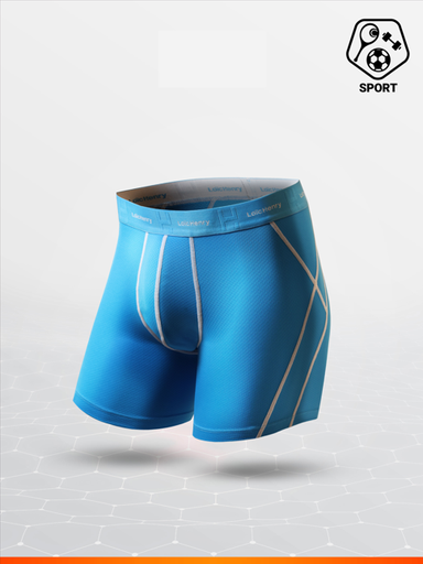 Boxer homme de sport microfibre avec maintien intérieur LOIC HENRY "Sport" KBS004S - Turquoise