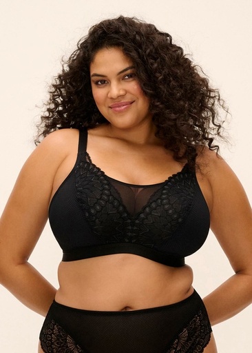 Soutien-gorge sans armatures poches profondes ELOMI "Tiernie" EL303317 - Noir BLK