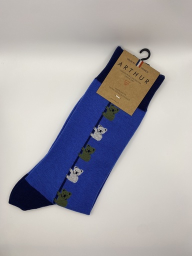 Chaussette homme fantaisie ARTHUR "Koala" 1SO - Bleu KOALH26