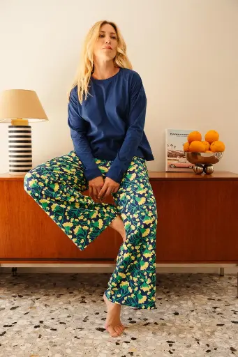 Pyjama long dame coton bio WE ARE JOLIES "Néroli"