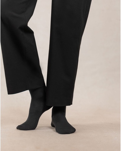 Chaussettes dame BLEU FORET "Laine & Soie Jersey" FBU6488 - Noir AR5