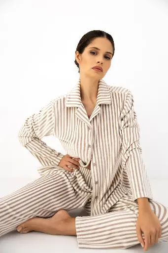 Pyjama dame long boutonné SENSIS "Avelin" 12S7008