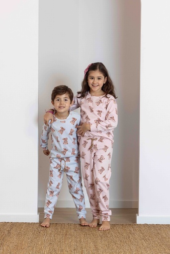 Pyjama long enfant MIRA "Teddy Bear" 8577KW - Bleu 03