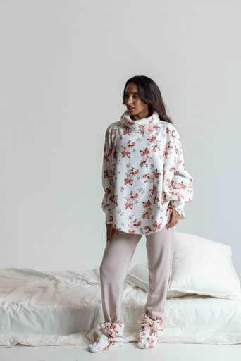 Poncho doux dame MIRA "Renardeau" 7066MW - Ecru 08